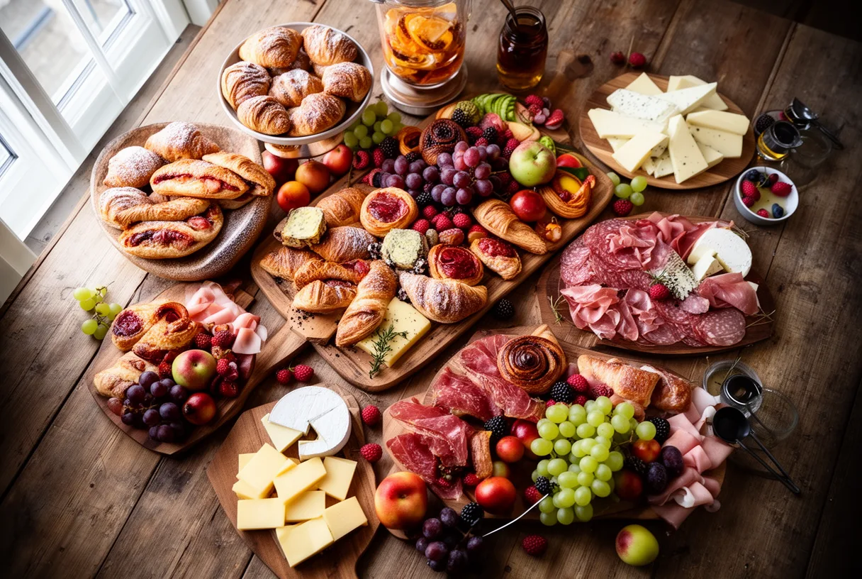 Buffet de brunch avec produits frais