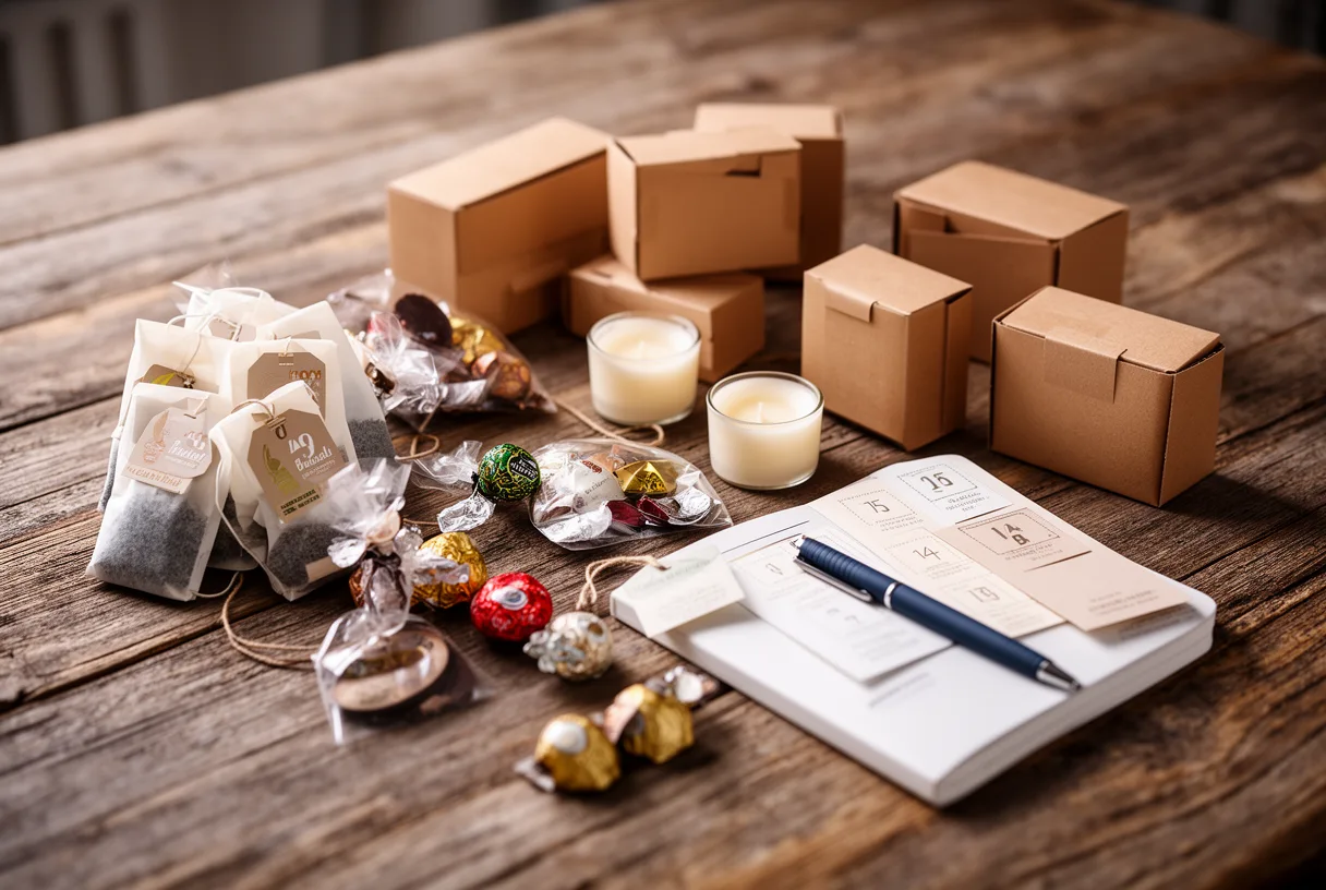 Petits objets à glisser dans un calendrier de l'avent.