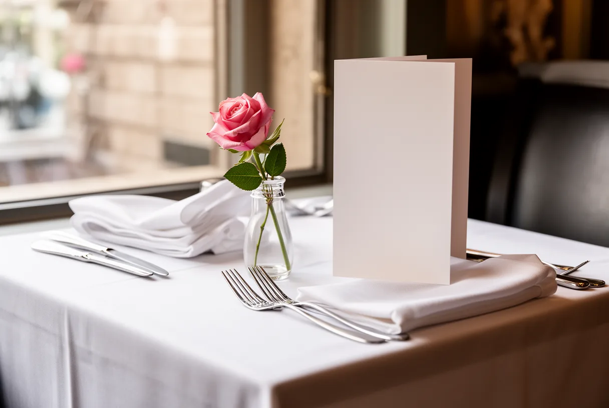 Table de restaurant dressée pour le déjeuner de la fête des mères