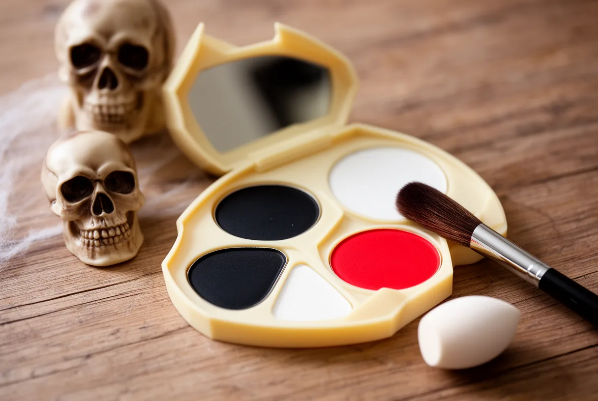 Palette de maquillage crème et accessoires