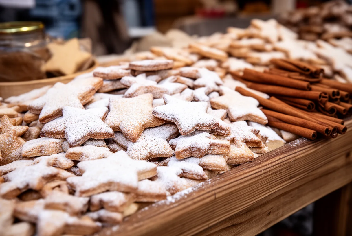 Bredele alsaciens sur un étal du marché de Noël de Colmar