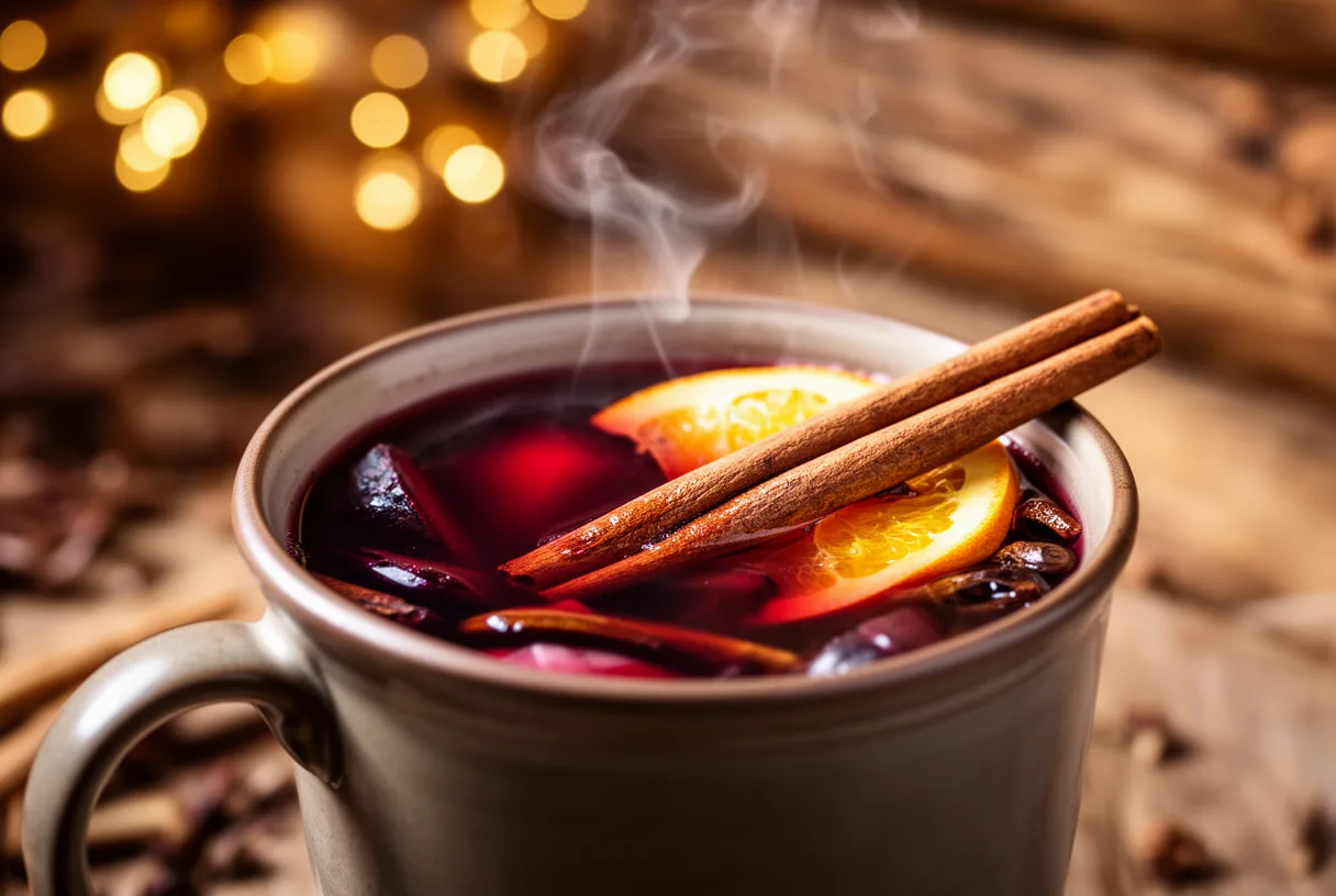 Vin chaud aux épices sur le marché de Noël de La Défense