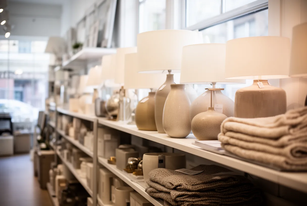 Rayon de magasin de décoration pendant les soldes